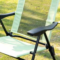Outsunny Set of 2 Portable Folding Recliner Metal Outdoor Patio Chaise Lounge Chairs with Adjustable Backrest, Green - thumbnail 9