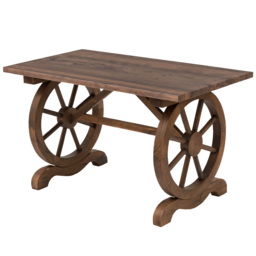 Outsunny Patio Coffee Table, Outdoor Dining Display Desk, Water-Resistant Natural Fir Wood - Aosom UK - thumbnail 9