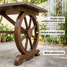 Outsunny Patio Coffee Table, Outdoor Dining Display Desk, Water-Resistant Natural Fir Wood - Aosom UK - thumbnail 5