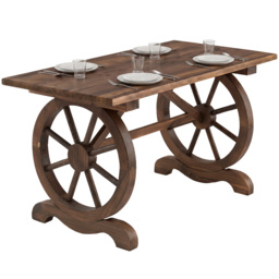 Outsunny Patio Coffee Table, Outdoor Dining Display Desk, Water-Resistant Natural Fir Wood - Aosom UK
