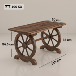 Outsunny Patio Coffee Table, Outdoor Dining Display Desk, Water-Resistant Natural Fir Wood - Aosom UK - thumbnail 3