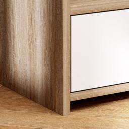 HOMCOM Multi-Storage Bedside Table - White/Wood-Effect - thumbnail 8