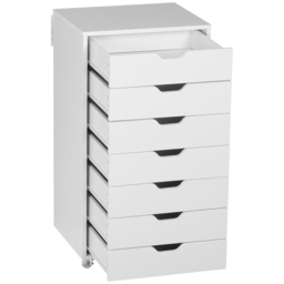 Vinsetto Vertical Filing Cabinet, 7-drawer File Cabinet, Mobile Office Cabinet on Wheels for Study, Home Office, White - Aosom UK - thumbnail 8