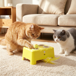 PawHut 3 in 1 Interactive Cat Toys with Mouse & Feather Teaser Toy Rechargeable Automatic for Indoor Kittens & Adult Cats - thumbnail 8