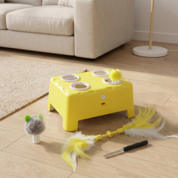 PawHut 3 in 1 Interactive Cat Toys with Mouse & Feather Teaser Toy Rechargeable Automatic for Indoor Kittens & Adult Cats - thumbnail 9