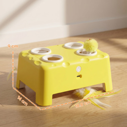 PawHut 3 in 1 Interactive Cat Toys with Mouse & Feather Teaser Toy Rechargeable Automatic for Indoor Kittens & Adult Cats - thumbnail 3