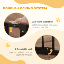 PawHut 75-145cm Dog Gate Extra Wide Stairway Gate for Pet,Pressure Fit Stair Gate for Doorways, Hallways, Staircases, Black - Aosom UK - thumbnail 5