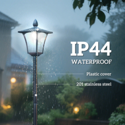 Outsunny Outdoor Solar Powered Post Lamp Sensor Dimmable LED Lantern Bollard Pathway 1.6M Tall – Black - thumbnail 7