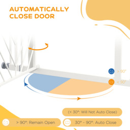 PawHut Pressure Fit Stair Gate Dog Gate w/ Auto Closing Door, Double Locking, Easy Installation, for 74-100cm Openings - White - Aosom UK - thumbnail 6