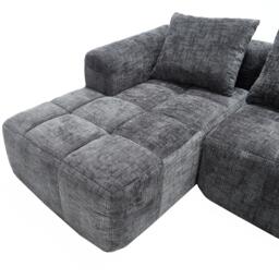 Oversized Modular L-Shaped Sofa with Deep-Seated Sleeper Design, Plush Sectional Sofa with Hidden Side Pockets, 250L x 158W x 60H cm, Grayi - Aosom UK - thumbnail 9