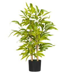 HOMCOM Artificial Bamboo Tree, Fake Plant in Pot for Indoor Outdoor Decor, 15x15x60cm, Green - Aosom UK