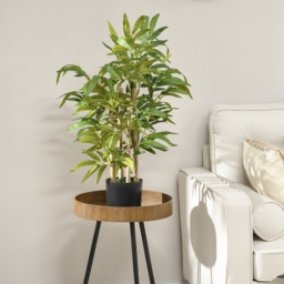 HOMCOM Artificial Bamboo Tree, Fake Plant in Pot for Indoor Outdoor Decor, 15x15x60cm, Green - Aosom UK - thumbnail 2