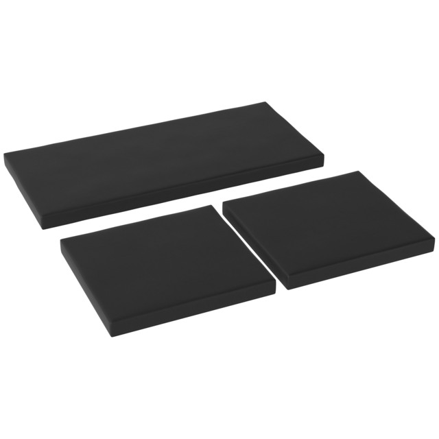 Outsunny Outdoor Seat Cushion Pads for Rattan Furniture, 3 PCs Garden Furniture Cushions, Black - image 1