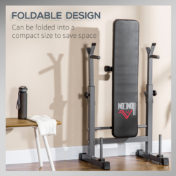 HOMCOM Adjustable Weight Bench, Foldable Bench Press with Barbell Rack, Dip Station, Home Gym, Strength Training, Multiuse - Aosom UK - thumbnail 6