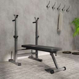 HOMCOM Adjustable Weight Bench, Foldable Bench Press with Barbell Rack, Dip Station, Home Gym, Strength Training, Multiuse - Aosom UK - thumbnail 8