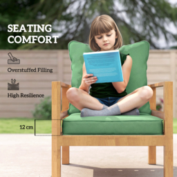 Outsunny Seat and Back Padded Cushion Set, CUSHION ONLY - Green - thumbnail 4