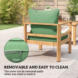 Outsunny Seat and Back Padded Cushion Set, CUSHION ONLY - Green - thumbnail 7