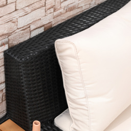 Outsunny 5-Seater Rattan Garden Furniture Outdoor Sectional Corner Sofa and Coffee Table Set  Conservatory Wicker Weave w/ Armrest and Cushions, Black - thumbnail 8