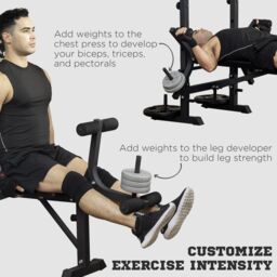 HOMCOM Adjustable Weight Bench with Pulley System, Incline Bench Press Set with Squat Rack, Leg Developer, Butterfly and Weight Storage, for Home Gym Full Body Workout - thumbnail 7