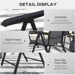 Outsunny Rattan Folding Chair Set, 4 Pcs, Adjustable Backrest, Outdoor Patio Furniture, Lawn Seating, Brown - Aosom UK - thumbnail 7