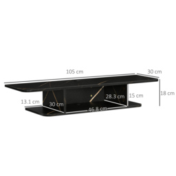 "HOMCOM Floating TV Unit Stand for TVs up to 40"", Wall Mounted Media Console with Storage Shelf, Entertainment Center, Black - Aosom UK" - thumbnail 3