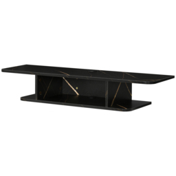 "HOMCOM Floating TV Unit Stand for TVs up to 40"", Wall Mounted Media Console with Storage Shelf, Entertainment Center, Black - Aosom UK" - thumbnail 1