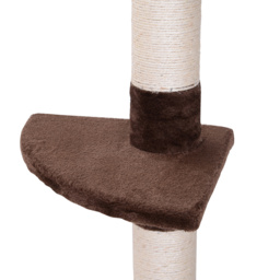 PawHut Cat Climbing Tree, 5-Tier Floor to Ceiling Adjustable Scratching Post Tower, Activity Centre, Brown, 230-260cm - Aosom UK - thumbnail 9