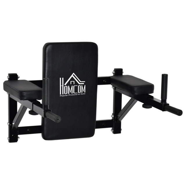 HOMCOM Wall Mounted Dip Station Rack-Black - image 1