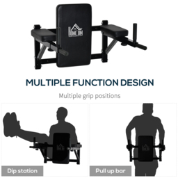 HOMCOM Wall Mounted Dip Station Rack-Black - thumbnail 4