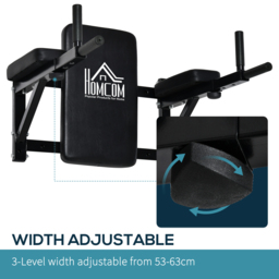 HOMCOM Wall Mounted Dip Station Rack-Black - thumbnail 5