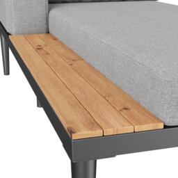 Modular Outdoor Double Chaise Lounge with Sturdy Iron Frame, Stylish Garden Sun Lounger for Patio & Poolside, 150L x 140W x 55H cm, Gray - Aosom UK - thumbnail 8