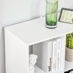 HOMCOM 6 Cubes Storage Unit, 3-Tier Particle Board Bookcase Organiser for Home Office, White - Aosom UK - thumbnail 8