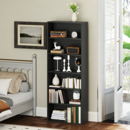 HOMCOM Six Shelf Bookcase - Black - thumbnail 8