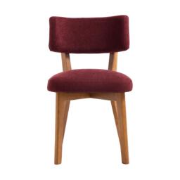 Stylish Mid-Century Dining Chairs with Ergonomic Backrest, Comfortable Upholstered Side Chairs for Dining Room, 47L x 54.5W x 77H cm, Wine Red - Aosom UK - thumbnail 2