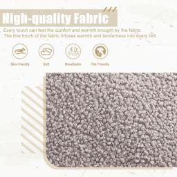 Modern 2-Seater Sofa with 3-Position Adjustable Backrest, Durable Loveseat with Thick Padded Cushions, 165L x 72.5W x 75H cm, Grey Teddy - Aosom UK - thumbnail 8
