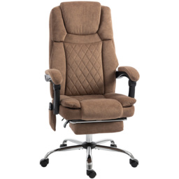 HOMCOM Office Chair with 6-Point Vibration Massage and Heat, Executive Computer Desk Chair with High Back, Reclining, Brown