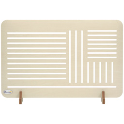 PawHut Freestanding Pet Gate, Portable Dog Barrier Gate with Feet for Small Breeds, 75 x 51 cm, Natural Wood - thumbnail 1