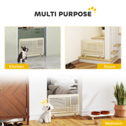 PawHut Freestanding Pet Gate, Portable Dog Barrier Gate with Feet for Small Breeds, 75 x 51 cm, Natural Wood - thumbnail 4