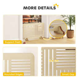 PawHut Freestanding Pet Gate, Portable Dog Barrier Gate with Feet for Small Breeds, 75 x 51 cm, Natural Wood - thumbnail 6
