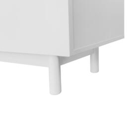 Modern Lowboard TV Cabinet with Push-to-Open Doors and Adjustable Shelves, Durable TV Stand for Living Room, 175L x 38W x 56H cm, White - Aosom UK - thumbnail 8