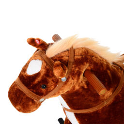 HOMCOM Kids Plush Ride On Walking Horse W/Sound-Brown - thumbnail 8