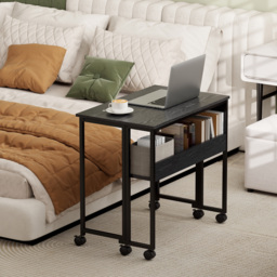 HOMCOM 80 cm Drop Leaf Writing Work Desk - Black - thumbnail 8