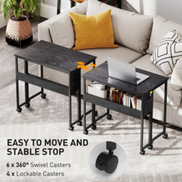HOMCOM 80 cm Drop Leaf Writing Work Desk - Black - thumbnail 6