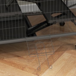 PawHut Small Animal Cage for Chinchilla Ferret Kitten on Wheels with Hammock Removable Tray, Silver Grey - thumbnail 9