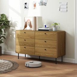 HOMCOM Chest of Drawers, 6 Drawer Dresser - Oak - thumbnail 8