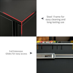 Vinsetto Black Cabinet Mobile Lockable File Cabinet with 2 Drawers, Storage for Office Equipment, 67H x 39W x 48Dcm - Aosom UK - thumbnail 7