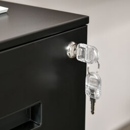 Vinsetto Black Cabinet Mobile Lockable File Cabinet with 2 Drawers, Storage for Office Equipment, 67H x 39W x 48Dcm - Aosom UK - thumbnail 9
