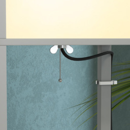 HOMCOM Modern Shelf Floor Lamp with Dual Ambient Light, Standing Lamp Living Room, Bedroom, 156cm, Grey - thumbnail 7