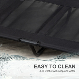 PawHut Large Elevated Dog Bed Cat Elevated Lifted Cooling Portable Camping Basket Outdoor Indoor Mesh Pet Cot Metal Frame, Black - Aosom UK - thumbnail 5