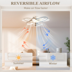 HOMCOM Ceiling Fan with Light and Remote, 3 Colour Temperatures, LED Mount Ceiling Fan Light for Bedroom, Silver Tone - thumbnail 8